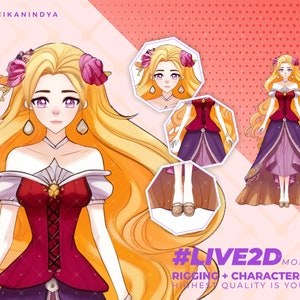 VTuber Model | Personalized Anime Girl Live2D VTuber for Broadcasting | 7 Expressions Vtuber | Real Walk Motions | Vtuber Art | Rigging