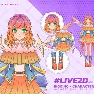 Vtuber Live2D | Elevate Your Streams with Personalized Vtuber Model Fair V3 | 7 Expressions Character | Walk Motions | Vtuber Avatar