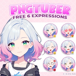 PNG Tuber | Change Your Online Presence with Soft Hair Color Girl PNG Tuber | Free 6 Poses | Premade Vtuber | Pngtuber Model