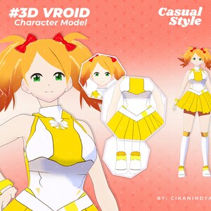 Fantasy Realm Vroid-avatar: magisch 3D VTuber-model (.VRM-bestand)