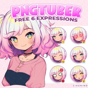 Chibi PNGTuber mit Pastel Hair - Vorgefertigtes Anime Model für Streamer