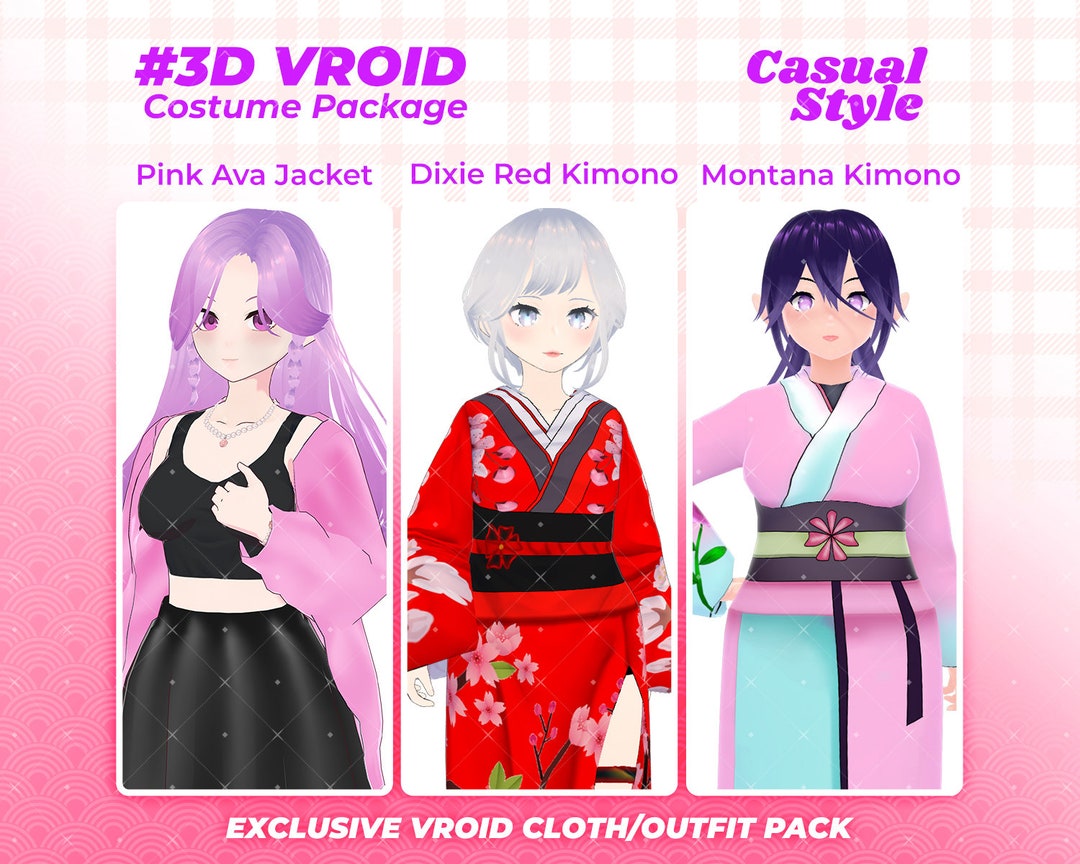 Vroid Clothing Pack, Vroid Outfit, Cosplay Costume, Vroid Asset, Kawaii