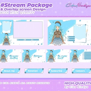 Serene Streams Overlay Casual Package Calming Designs for Relaxed Broadcasting - Vtuber Overlay, Overlay Twitch, Stream Overlay, Vtuber