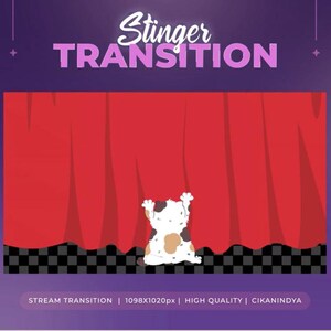 Animated Stinger Transition Cat Cute & Smooth Overlay for Streamers | Twitch Graphics | Live Stream Tool | Twitch Stringe