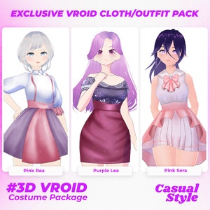 VRoid Clothes Pack | Fashionable and Customizable Casual Outfits for 3D Models | Trendy VRoid Clothes | VRoid Apparel