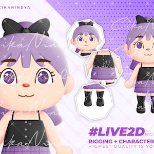 Chibi Vtuber Model: 3 Expressions, Full Rigging, 2D Avatar