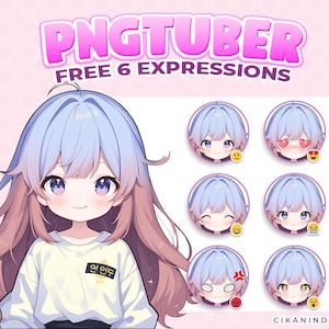 PNG Tuber | Captivate Your Audience with Vibrant White Tuber Girl PNG | 6 Expressions | Pngtuber Avatar | VTuber | Premade Vtuber