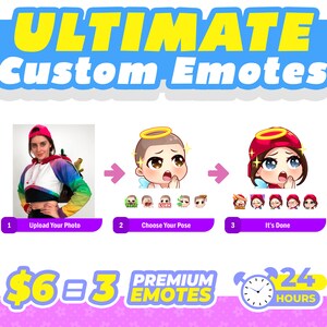 Vtuber Emotes Collection | Unique Custom Twitch Designs | Chibi and Cute