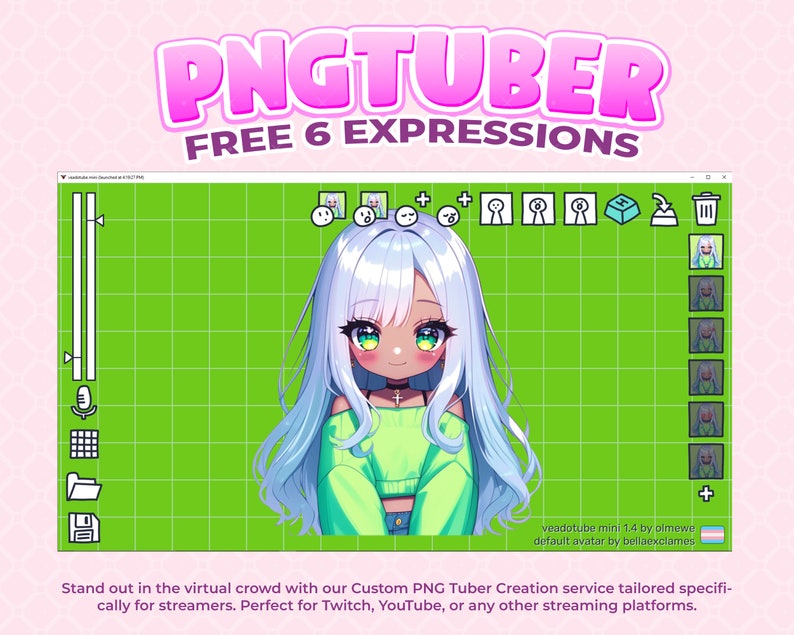 Playful PNG Tuber Avatar Girl | 6 Stream Poses (.veadomini) - Etsy