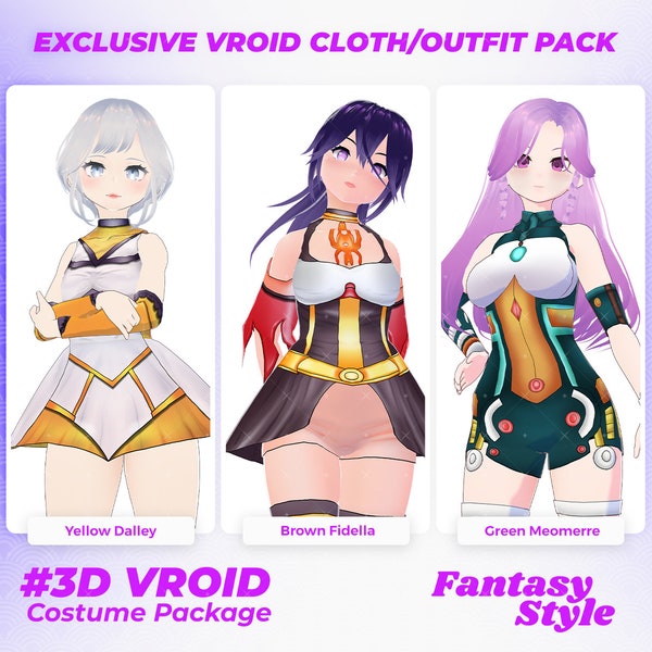 Robe robot fille pour VTuber Streaming Fantasy Theme - Pack de vêtements VRoid, déguisement fantastique, déguisement cosplay, ensemble de tenues, déguisement numérique