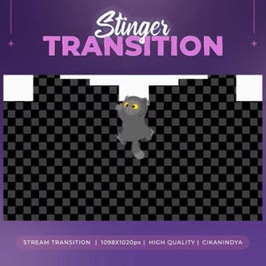 Fluffy Cat Animated Stinger Playful Transition for Twitch & VTuber | Stream Scene | Animated Stringer | Twitch Graphics