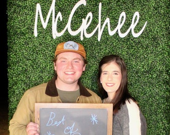 Green Photo Wall | 4' x 8' | Custom Sign | Guest Book | Wedding | Event | Montgomery | Alabama