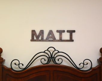 Carved Out Words or Initials on Standing Sign or Wall Mounted Sign - 4 or 5 letters or numbers - in Multiple Paint Colors or Stained