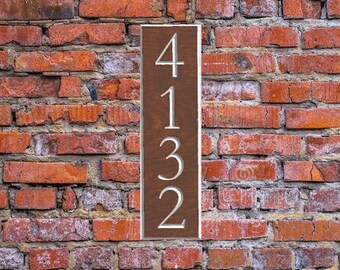 Engraved & Stained House Number Plaque | Large Size | One Line | White Oak or Poplar 21.75” x 6” | Horizontal or Vertical