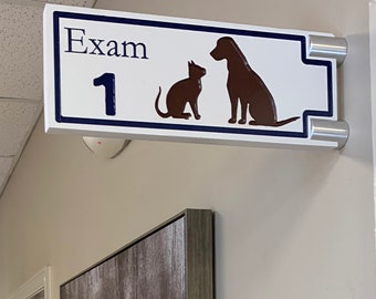 Style 1310 | LARGE Protruding Engraved Veterinary Door Sign |  13.25” x 5.25” | 1 or 2 sided | Custom text & Graphics | multiple colors
