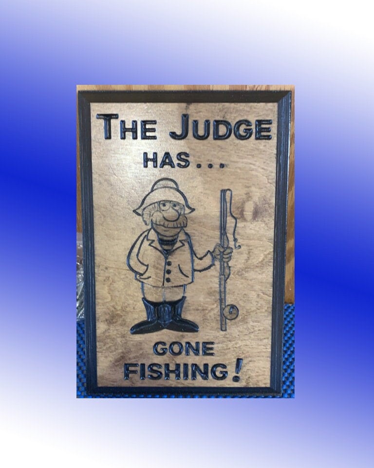 Wood Carved Fisherman Plaque or Sign with Custom Personalization
