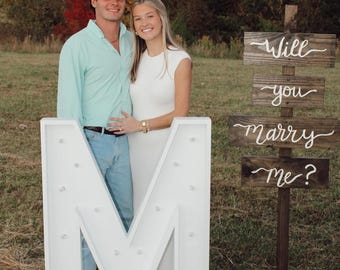 Lighted Marquee Letters Individual | Solid Wood | 3’ 7” | LED | Wedding | Event | Montgomery | Alabama