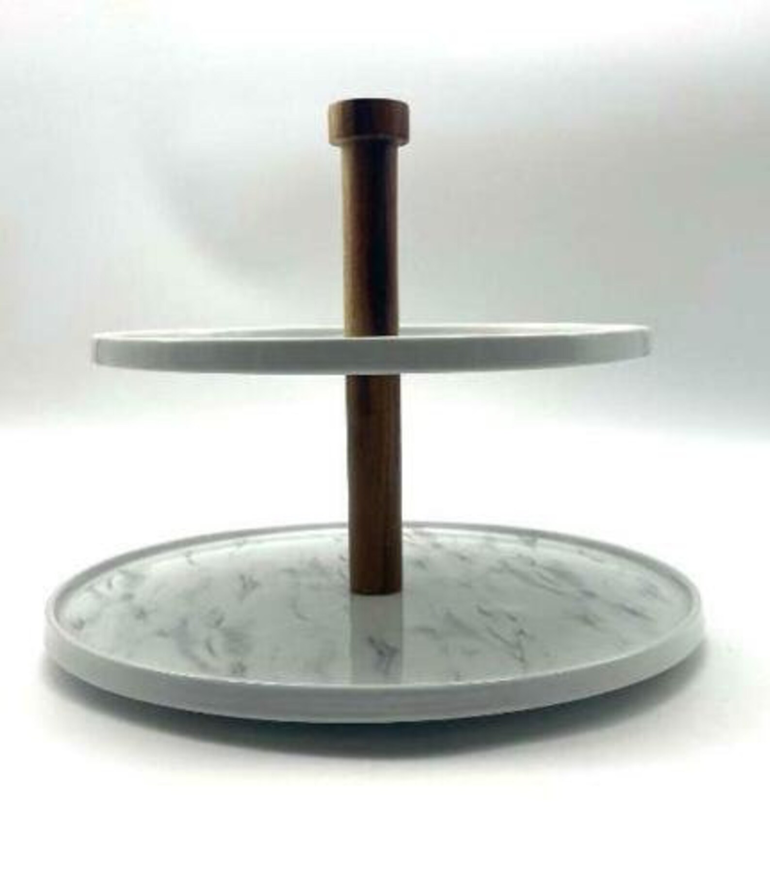 Rustic Elegant 2 Tier Marble Effect Cake Stand Tiered Serving Etsy