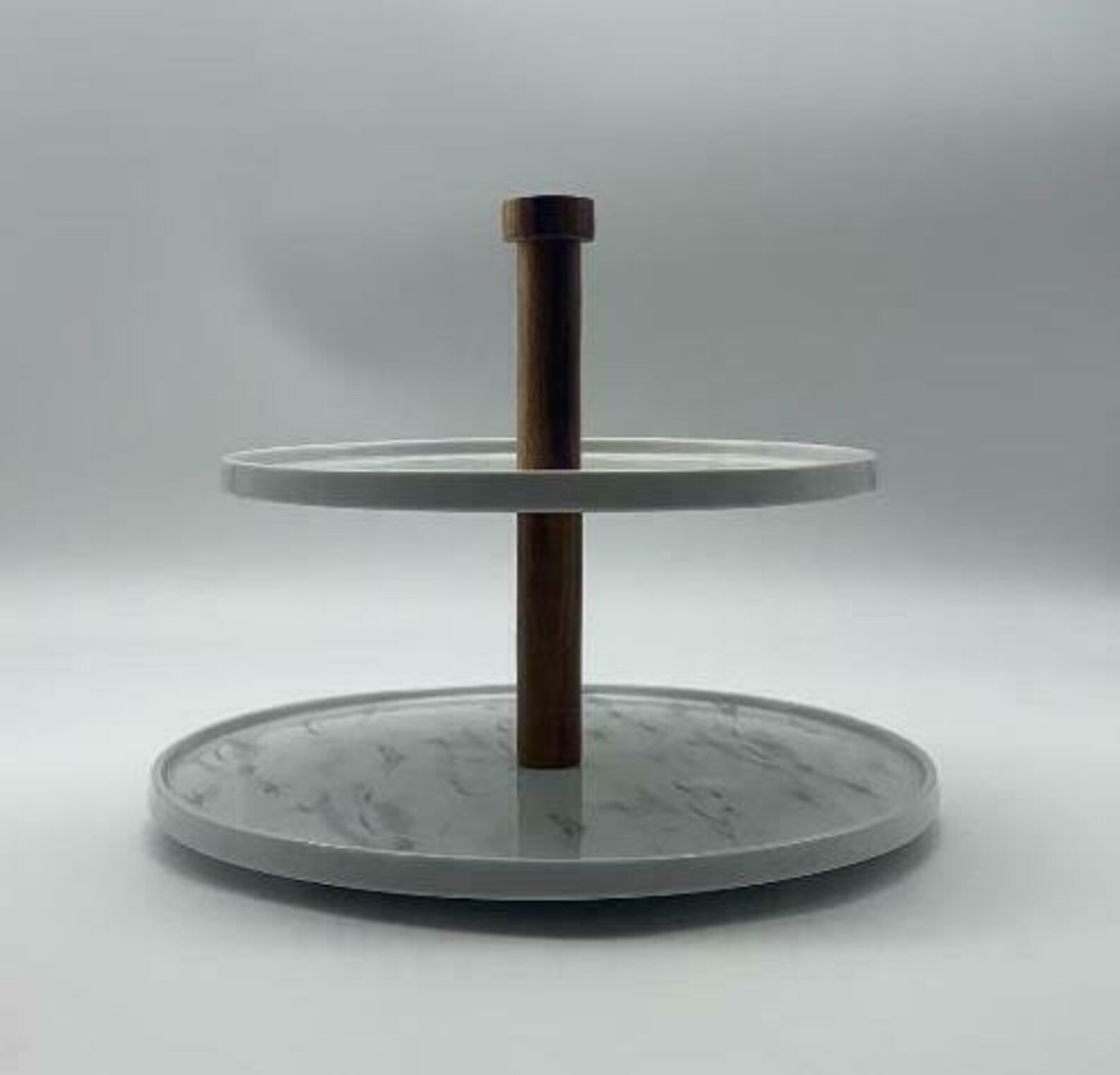 Rustic Elegant 2 Tier Marble Effect Cake Stand Tiered Serving Etsy