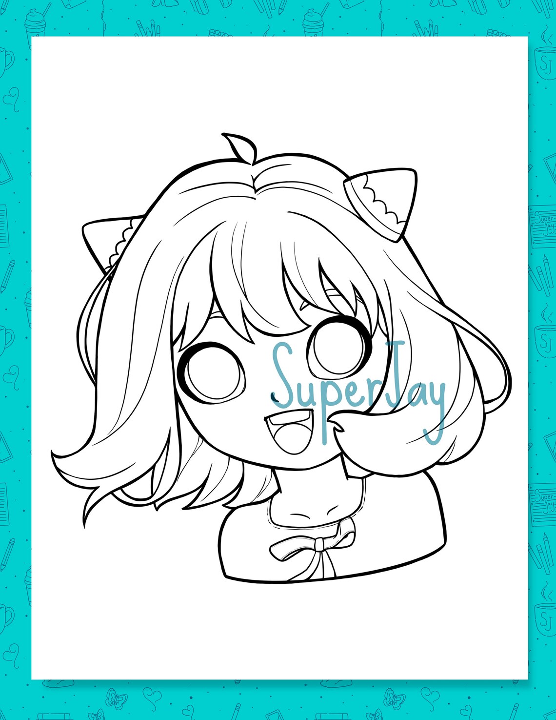 Anya Forger Spy X Family Printable Coloring Page For Adults Etsy Canada
