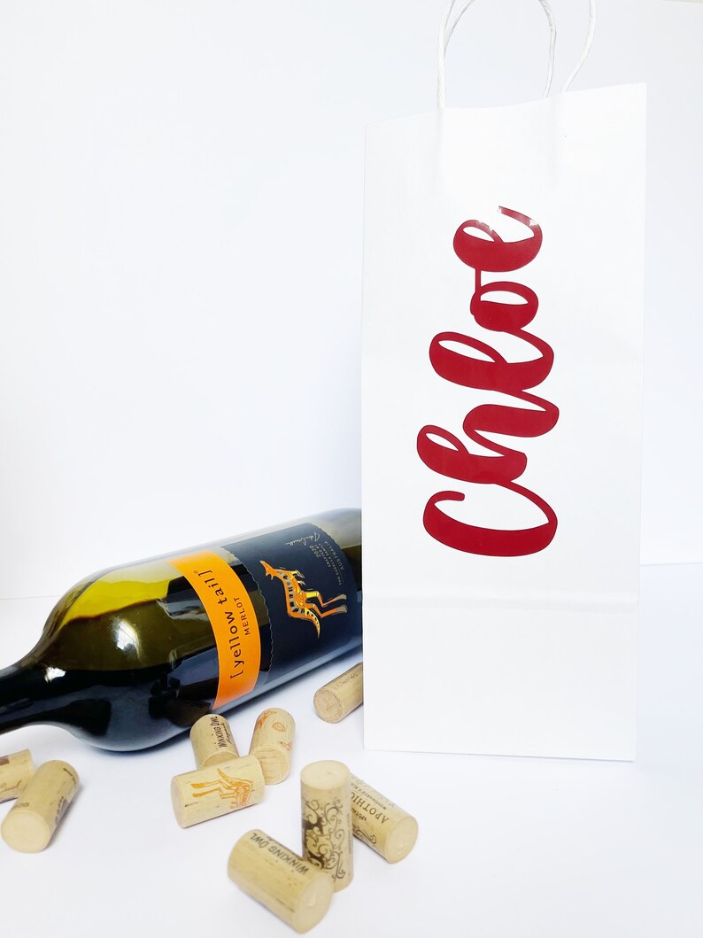 Custom Wine Bags Wine Gift Bags With Name Wine Bottle Bag Etsy