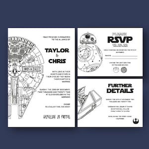 Star Wars Custom Wedding Invitations Disney Weddings Custom