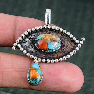 Spiny Oyster Natural Gemstone Pendant Handmade Pendant Jewelry 925 Sterling Silver Pendant Jewelry Latest Design Pendant Engagement Gift
