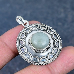 Aquamarine Pendant 925 Sterling Silver Pendant Genuine Gemstone Pendant Statement Pendant Handmade Pendant Gifts For Wife Birthstone Pendant