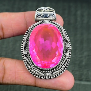 Pink Topaz Pendant 925 Sterling Silver Pendant Jewelry Excellent Gemstone Pendant Handmade Designer Pendant Antique Jewelry Birthday Gift