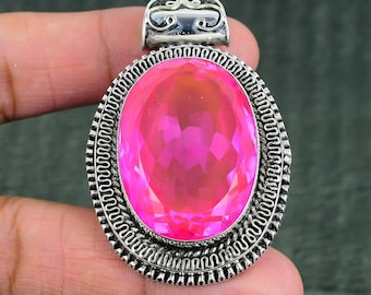 ピンクトルマリンのシルバー手作りペンダント ピンクトルマリン