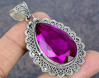 ピンクトルマリンの巨大宝石ハンドメイド925スターリング