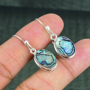 Abalone Shell 925 Sterling Silver Earrings Gemstone Earrings Handmade Dangle Earring Brand New Jewelry Engagement Gift For Her