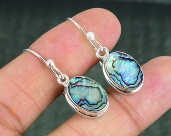 Abalone Shell 925 Sterling Silver Earrings Gemstone Earrings Handmade Dangle Earring Brand New Jewelry Engagement Gift For Her