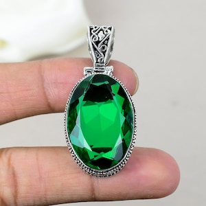 Chrome Diopside Gemstone 925 Sterling Silver Pendant Jewelry, Handmade Jewelry Unique Pendant Gift For Her, Gift For Love, Gift For Wife