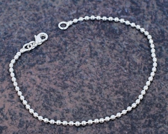 925 Sterling Silver ,Ball Bead Bracelet, Silver Tone Beaded Chain Bracelet, Minimalist Ball Bracelet, Dainty Unisex Jewelry, Everyday Gift