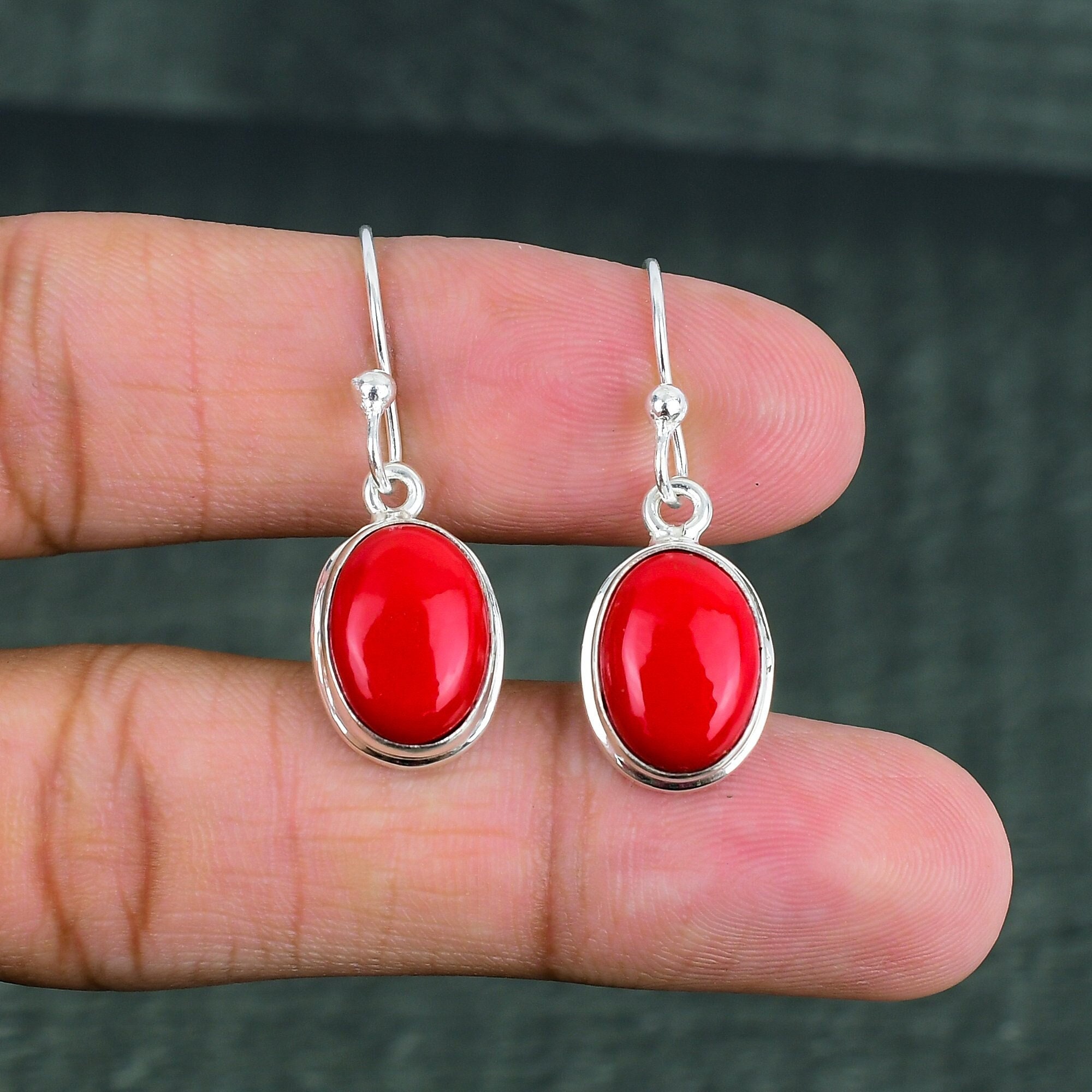 Grosse Boucle d'Oreille Résine Rouge – Ma Boucle d'Oreille