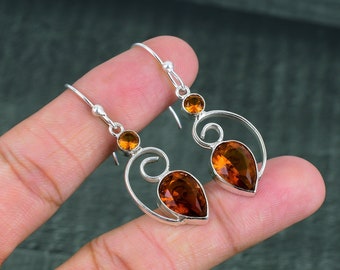 Citrine Earring Handmade Boho Jewelry 925 Sterling Silver Earrings Gemstone Glorious Earring Amazing Jewelry Gift For Love, Christmas Gift