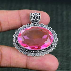Pink Topaz Gemstone Pendant Handmade Pendant 925 Sterling Silver Charming Pendant Boho Pendant Elegant Jewelry Decent Pendant Wedding Gifts