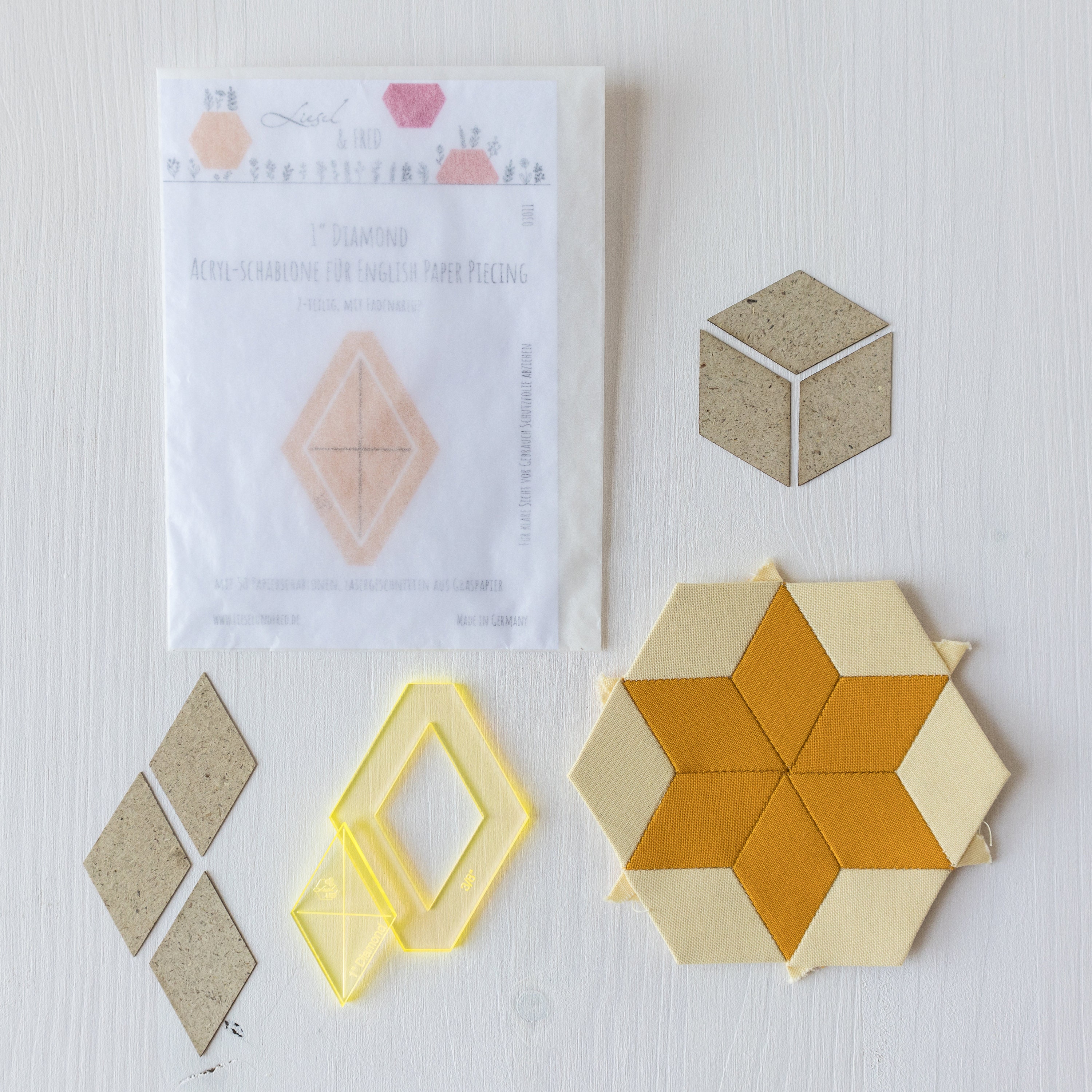 60 Degree Diamond Quilting Template - Acrylic Ruler For Patchwork Sewing Projects