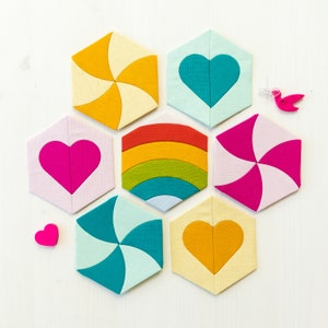 EN - Download - Tumbling Hexies EPP (English Paper Piecing / Lieseln)