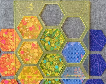 Modern Hexies arrangement aid for 1" hexagons with 1/4" spacing