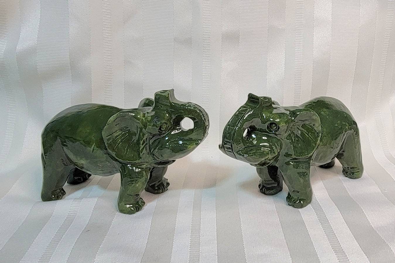 Dark Green Nephrite Jade Elephant Etsy