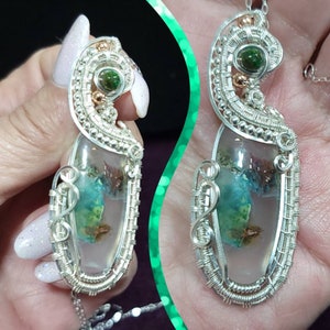 Chrysocolla in Chalcedony with Native Copper - STUNNING