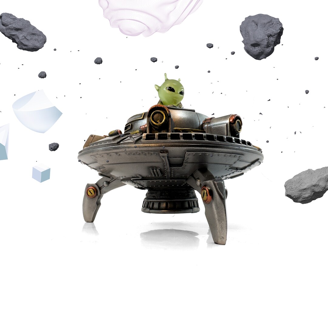 Unique Steampunk Alien in Spaceship Figure: Perfect Gift for Sci-fi ...