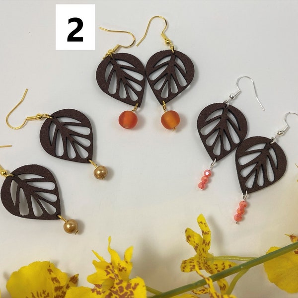 Leather Leaf Earrings - Elf earrings