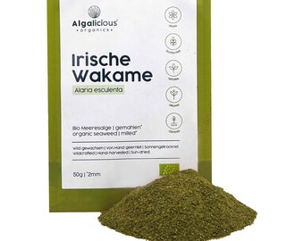 ALGALICIOUS Organic Alaria Esculenta Flakes | 50 g | Wild grown winged kelp | Atlantic Wakame rich in minerals and antioxidants