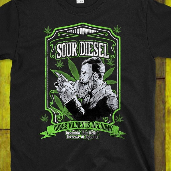 Sour Diesel Marijuana Strain Unisex Shirt | Weed Gift Design | Marijuana Advertisement tshirt | Funny Stoner Shirt | Cannabis tee shirt