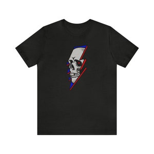 Skull Lightning Bolt Graphic Tee - Unisex Cotton T-Shirt