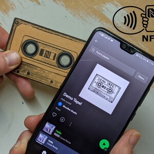 TapTape | Re-useable Mixtape Gift | Tactile playlist sharing on Spotify, Apple Music etc | Handmade retro wooden cassette tape |