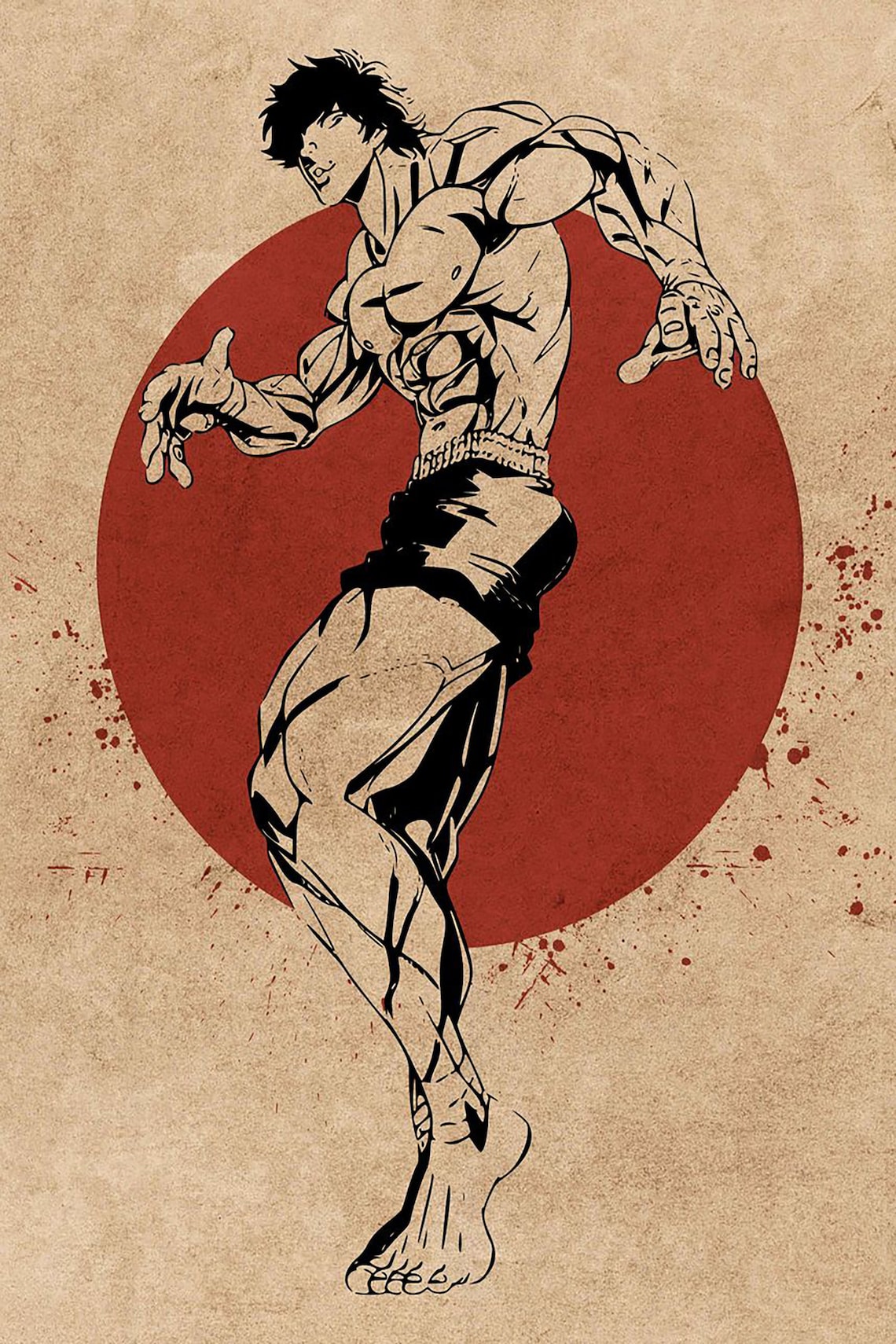 Baki Poster Hanma Baki Anime Minimalist Poster Fighter Etsy